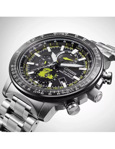 aviador hombre radiocontrol Citizen Promaster Sky GeoTrekk BY3006-53E JDM 46mm 200m WR cristal de zafiro