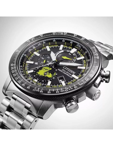 aviador hombre radiocontrol Citizen Promaster Sky GeoTrekk BY3006-53E JDM 46mm 200m WR cristal de zafiro
