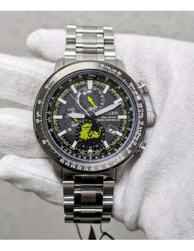 aviador hombre radiocontrol Citizen Promaster Sky GeoTrekk BY3006-53E JDM 46mm 200m WR cristal de zafiro