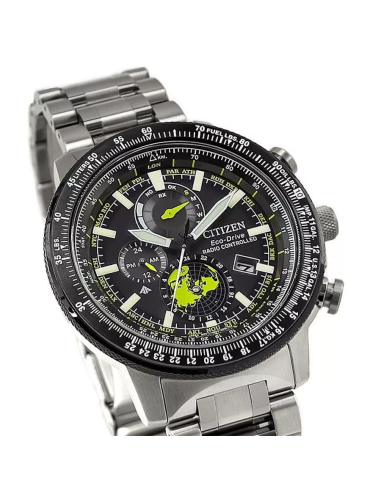 aviador hombre radiocontrol Citizen Promaster Sky GeoTrekk BY3006-53E JDM 46mm 200m WR cristal de zafiro