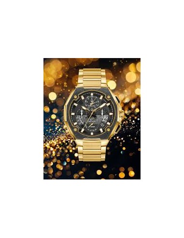 cronógrafo Bulova Precisionist Series X Chronograph 98B429  Bisel de Acero de Damasco cristal de zafiro
