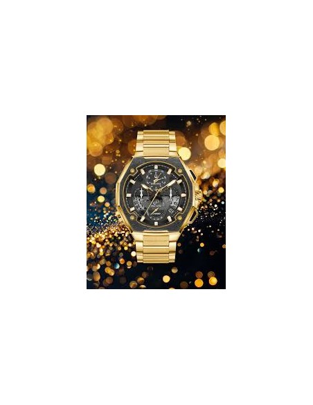 cronógrafo Bulova Precisionist Series X Chronograph 98B429  Bisel de Acero de Damasco cristal de zafiro