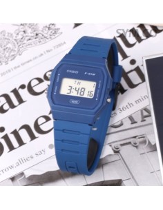 Reloj Casio analogico f-91wb-2a1 correa de resina - alarma