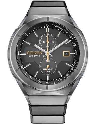 Reloj hombre ultra-ligero Citizen Super Titanium Armor CA7058-55E 44mm Eco-drive Cristal de Zafiro Taquímetro