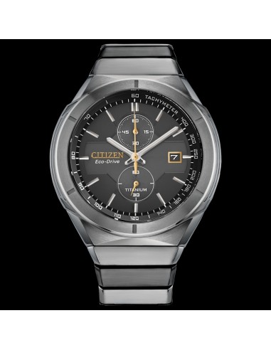 Reloj hombre ultra-ligero Citizen Super Titanium Armor CA7058-55E 44mm Eco-drive Cristal de Zafiro Taquímetro