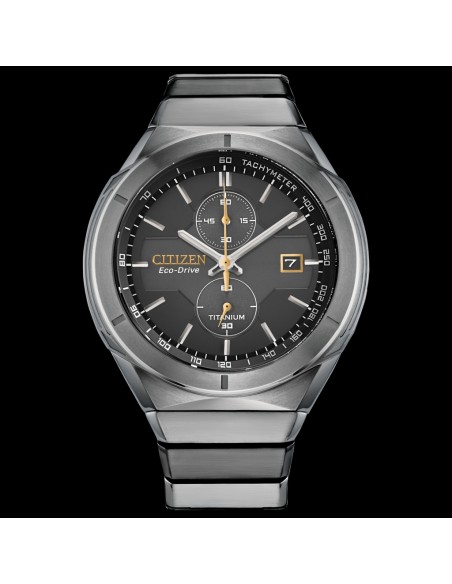 Reloj hombre ultra-ligero Citizen Super Titanium Armor CA7058-55E 44mm Eco-drive Cristal de Zafiro Taquímetro