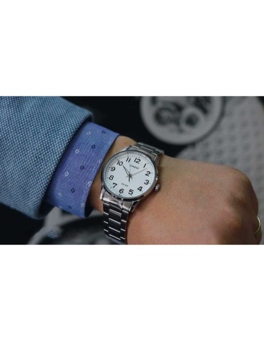 Reloj CAsio analogico Casio MTP-1303D-7B dial blanco correa de acero inoxidable