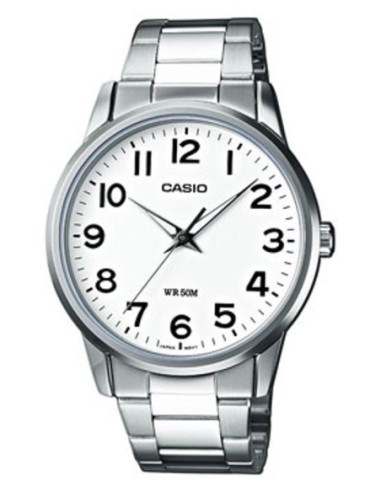 Reloj CAsio analogico Casio MTP-1303D-7B dial blanco correa de acero inoxidable