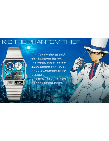Citizen Detective Conan x Citizen Ana-Digi Temp Kid El Ladrón Fantasma JDM 35x31mm