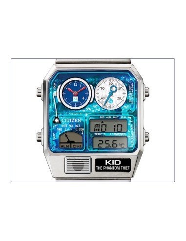 Citizen Detective Conan x Citizen Ana-Digi Temp Kid El Ladrón Fantasma Modelo Reloj Limitado 35x31mm
