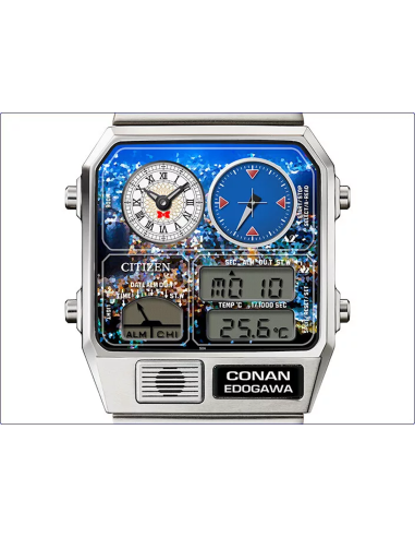 unisex Citizen Detective Conan x Citizen Ana-Digi Temp CONAN EDOGAWA Modelo Reloj Limitado 35x31m