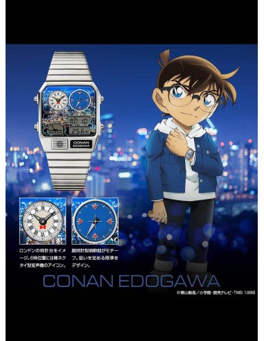 unisex Citizen Detective Conan x Citizen Ana-Digi Temp CONAN EDOGAWA Modelo Reloj Limitado 35x31m