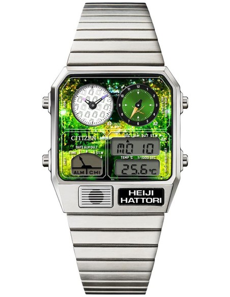 unisex Citizen Detective Conan x Citizen Ana-Digi Temp HEIJI HATTORI  Modelo Reloj Limitado 35x31mm