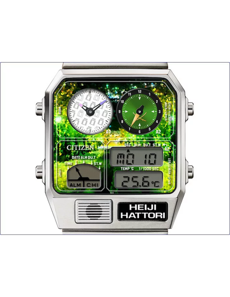 unisex Citizen Detective Conan x Citizen Ana-Digi Temp HEIJI HATTORI  Modelo Reloj Limitado 35x31mm