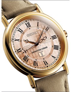 unisex SEIKO Detective Conan SUBARU OKIYA 37,5 x 32,1 x 6,4 mm correa de cuero cuarzo JDM