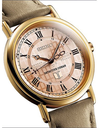 unisex SEIKO Detective Conan SUBARU OKIYA 37,5 x 32,1 x 6,4 mm correa de cuero cuarzo JDM