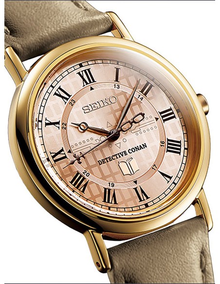 unisex SEIKO Detective Conan SUBARU OKIYA 37,5 x 32,1 x 6,4 mm correa de cuero cuarzo JDM
