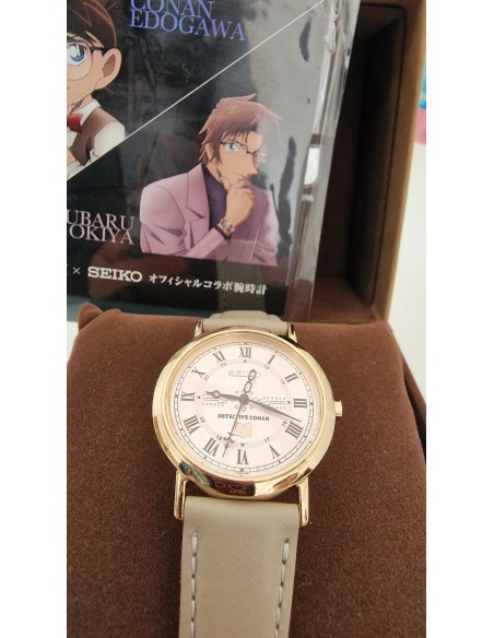 unisex SEIKO Detective Conan SUBARU OKIYA 37,5 x 32,1 x 6,4 mm correa de cuero cuarzo JDM