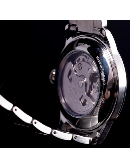 reloj automático hombre Orient Bambino Metal RA-AC0M09E 38.4mm 30m WR correa de acero Hand-Hacking (admite cuerda manual)
