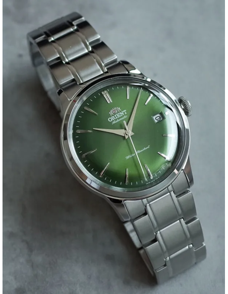 reloj automático hombre Orient Bambino Metal RA-AC0M09E 38.4mm 30m WR correa de acero Hand-Hacking (admite cuerda manual)