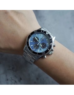 solar Orient Sports Chronograph Ice Blue Panda RA-TX0206L 42.8mm 200m WR cristal de zafiro 2
