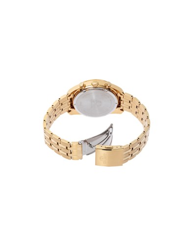 cronógrafo solar hombre Orient Gold Panda RA-TX0301G 40mm  50m WR cristal de zafiro correa de acero