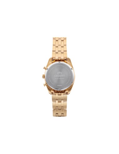 Reloj cronógrafo solar hombre Orient Gold Panda RA-TX0301G 40mm  50m WR cristal de zafiro correa de acero