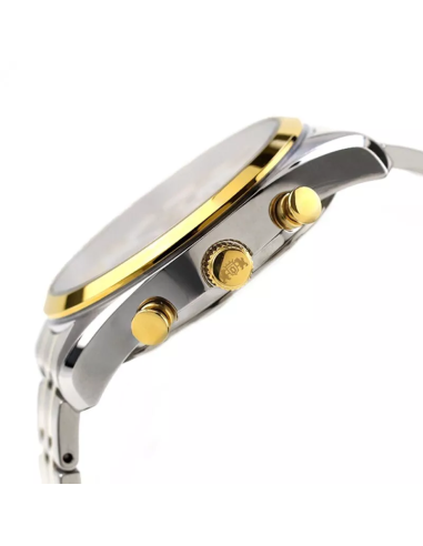 Reloj cronógrafo solar hombre Orient Silver Panda RA-TX0302S  40mm  50m WR cristal de zafiro correa de acero