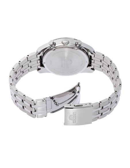 cronógrafo solar hombre Orient Ice Blue Panda RA-TX0304L  40mm  50m WR cristal de zafiro