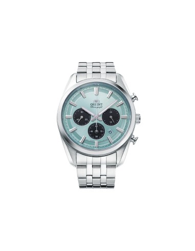 cronógrafo solar hombre Orient Ice Blue Panda RA-TX0304L  40mm  50m WR cristal de zafiro