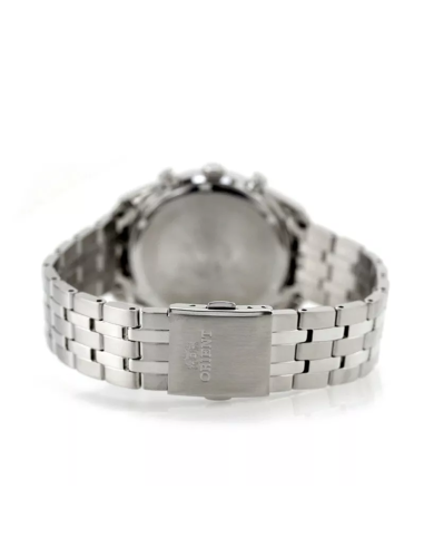 cronógrafo solar hombre Orient Panda RA-TX0305S 40mm  50m WR cristal de zafiro correa de acero