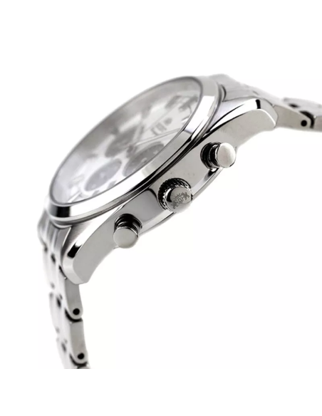 cronógrafo solar hombre Orient Panda RA-TX0305S 40mm  50m WR cristal de zafiro correa de acero