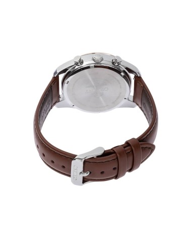 reloj cronógrafo solar hombre Orient Panda RA-TX0306S 40mm  50m WR cristal de zafiro correa de cuero