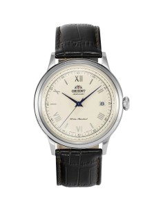 automático hombre Orient Bambino TAC00009N Dial beige 40.5mm 30m WR correa de cuero Hand-Hacking