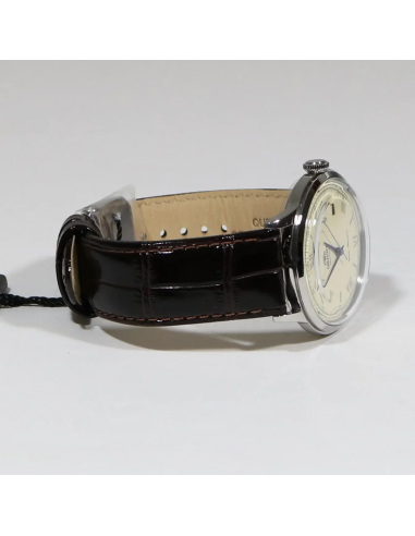 automático hombre Orient Bambino TAC00009N Dial beige 40.5mm 30m WR correa de cuero Hand-Hacking