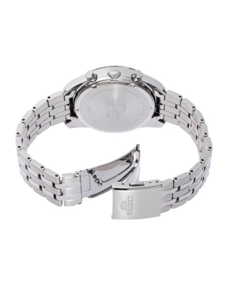cronógrafo solar hombre Orient Deep Blue Panda RA-TX0303L 40mm 50m WR cristal de zafiro