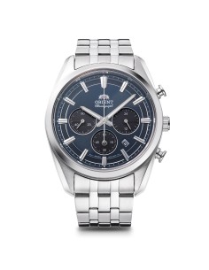 cronógrafo solar hombre Orient Deep Blue Panda RA-TX0303L 40mm 50m WR cristal de zafiro