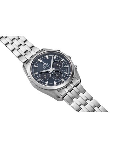 cronógrafo solar hombre Orient Deep Blue Panda RA-TX0303L 40mm 50m WR cristal de zafiro