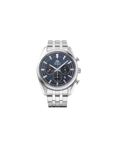cronógrafo solar hombre Orient Deep Blue Panda RA-TX0303L 40mm 50m WR cristal de zafiro
