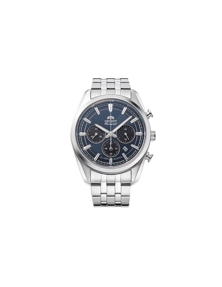 cronógrafo solar hombre Orient Deep Blue Panda RA-TX0303L 40mm 50m WR cristal de zafiro