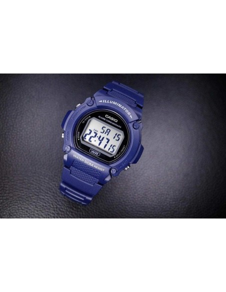 Reloj deportivo hombre Casio W219h-2A Luz LED Cronómetro alarma 50m Water Resist
