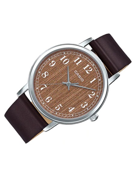 reloj clásico hombre Casio Enticer MTP-E145L-5B2 40mm correa de cuero
