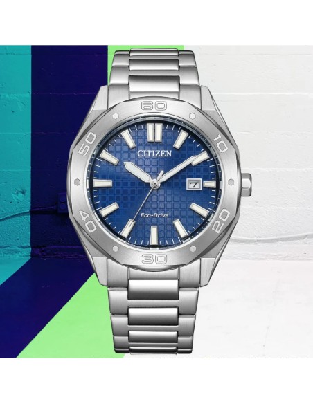 reloj hombre Citizen Weekender BM7630-80L 41mm 100m WR correa de acero movimiento Eco-Drive (funciona con energía solar o luz)