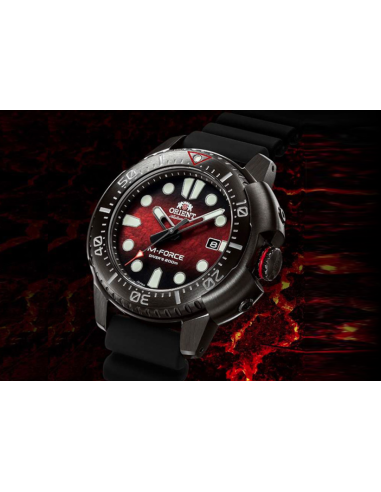 Reloj automático hombre Orient M-Force  RA-AC0L09R Edición Limitada 45mm cristal de zafiro 200m WR correa de silicona