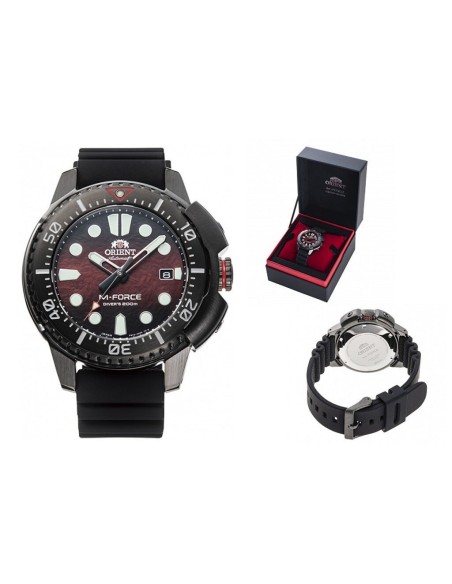 Reloj automático hombre Orient M-Force  RA-AC0L09R Edición Limitada 45mm cristal de zafiro 200m WR correa de silicona