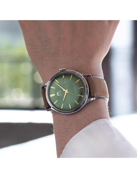reloj automático hombre Orient Bambino RA-AC0P01E 42mm correa de cuero