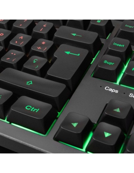 Teclado Gaming Mars Gaming MK023 - Tecnologia H-Mech RED - Iluminacion FRGB LED - Anti-Ghosting - Compatibilidad Universal