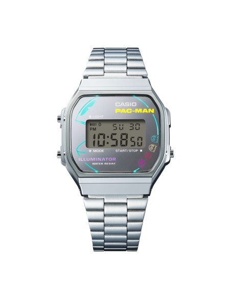unisex Casio PAC-MAN A168WEPC-7AJR JDM PAC-MAN 45 Aniversario  38,6 × 36,3 × 9,6 mm