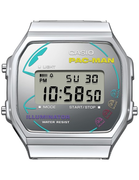 unisex Casio PAC-MAN A168WEPC-7AJR JDM PAC-MAN 45 Aniversario  38,6 × 36,3 × 9,6 mm