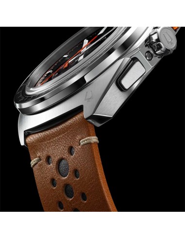 reloj deportivo hombre Bulova Racer Chronograph 98B427 42mm 100m WR cristal de zafiro correa de cuero